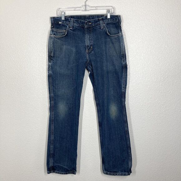 Carhartt FR Jeans Mens 34x30 Blue Relaxed Fit Flame Resistant Work CAT 2 102888 - Picture 1 of 16
